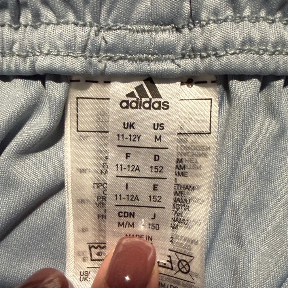 Adidas Gray Shorts with Cream Stripes - Picture 2 of 2
